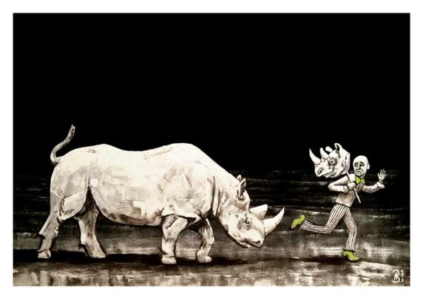 Bad Disguise Rhino - A3 Print